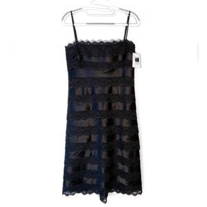 Tadashi Shoji Satin & Lace Cocktail Dress